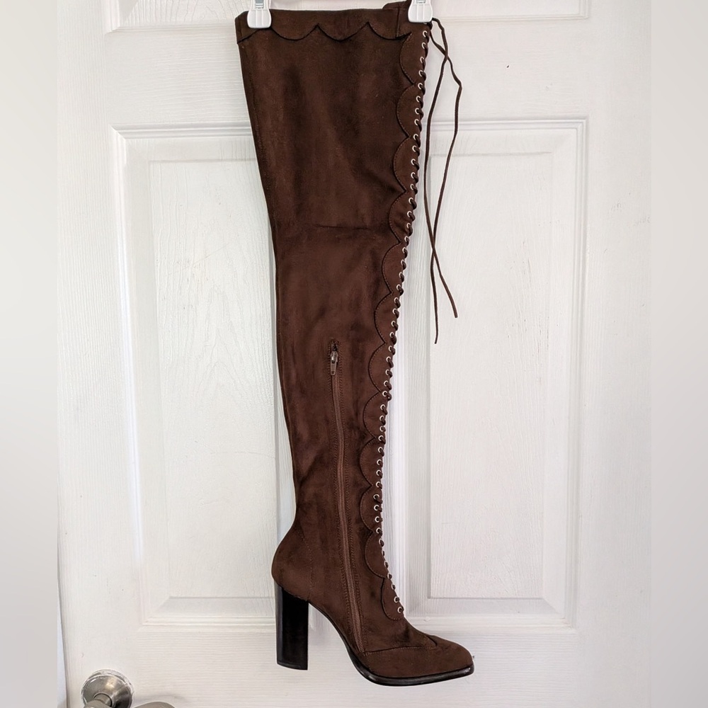 JEFFREY CAMPBELL Olianna Thigh- high lace-up riding boots - Picture 5 of 16